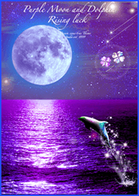 Rising luck purple moon and dolphin
