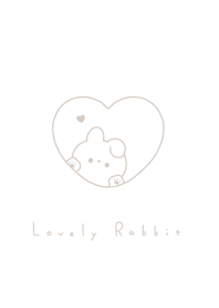 Rabbit in Heart(line)/wh beige