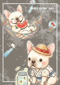 French Bulldog/summer/coffee brown