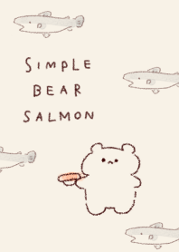 簡單 熊 三文魚 米色