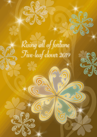 Fortune rising Five-leaf clover(gold)