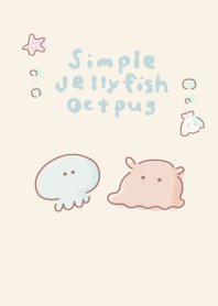 シンプル メンダコ クラゲ ベージュ