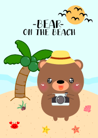 Cute Bear On The Beach Theme