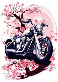 桜×アメリカンバイク