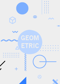 Material Geometric White Blue 3