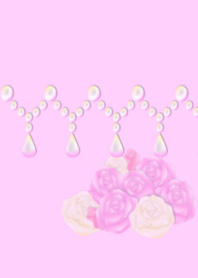 White pearl & Pink roses