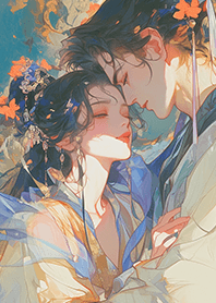 楓葉樹下恩愛的夫妻❤