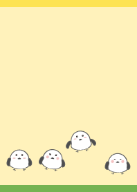 Long tailed tit in winter yellow