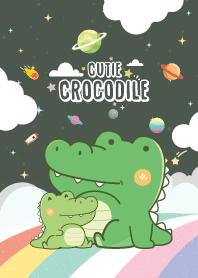 Crocodile Sky Rainbow Midnight Green