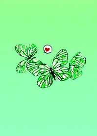 恋愛運のグリーンクリスタル蝶