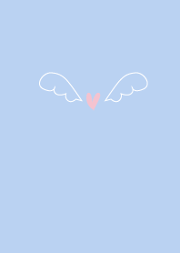 Simple pastel blue heart and wings g