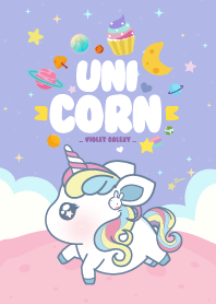 ยูนิคอร์นน่ารัก กาแล็กซี่ สีม่วงชมพู