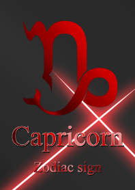 -Zodiac sign Capricorn RedBlack2 symbol-