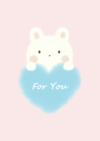 mokomoko heart -rabbit- pink 2