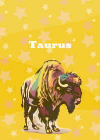 Taurus constellation on yellow