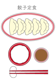 Grilled dumpling set.