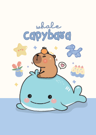 Capybara with whale lovely happy life :)