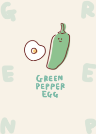 simple green pepper fried egg beige.
