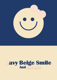 Navy Beige Smile And nail pink