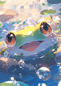 青蛙玩水呱呱好可愛喔! 青蛙❤-1