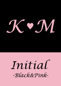 Initial "K&M" -Black&Pink-