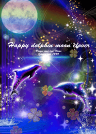 運気上昇 Happy dolphin moon clover blue