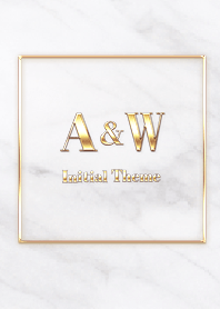 【 A&W 】Initial Theme Gold - ホワイト