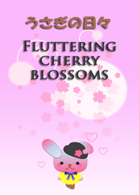 Rabbit daily<Fluttering cherry blossoms>