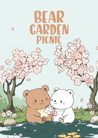 lovely bear picnic in sakura