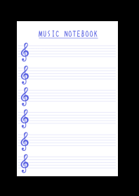 NAVY BLUE COLOR MUSICAL NOTES/BLACK