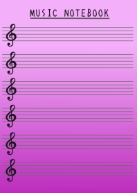 MUSIC COLOR NOTEBOOK-PINK GRADATION