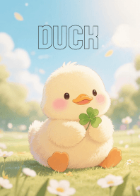 Cute Duck  In Clover Theme