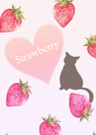 かわいいシンプルいちご♪16ねこ