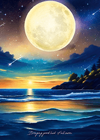 グングン運気上昇✨黄金の満月と流れ星