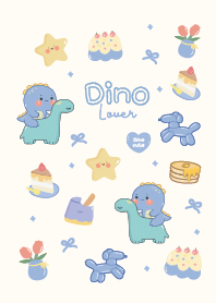 ไดโนเสาร์น่ารัก : สีฟ้ามินิมอล