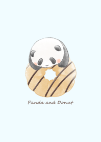 Panda and Donut -blue-