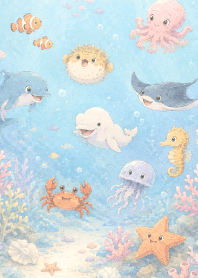 Colorful sea world_white1