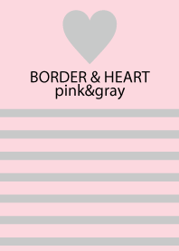 BORDER & HEART-pink&gray-