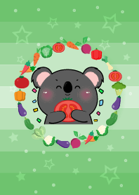 Black Koala With Vegetable Theme