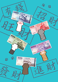 招財貓咪福之貓掌(薄荷藍色)