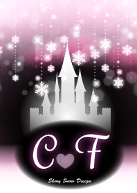 【C&F】イニシャル❤️雪の城-ピンク-