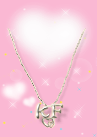 イニシャル25 K&F （ハートの雲）ピンク