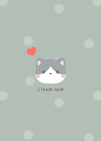 Tuxedo cat&Heart:smoky green dot 2