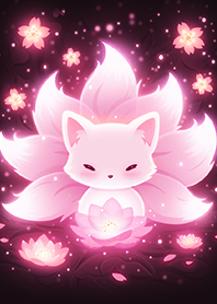 ⭐夢幻粉光蓮花池小九尾狐❤️