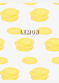 LEMON slices on white