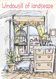Windowsill of landscape