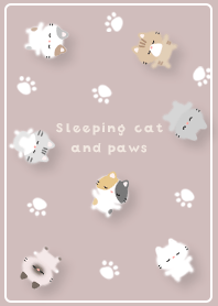 Dull pink Sleeping cat and paws 02_2
