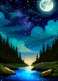 Beautiful starry night view#1214