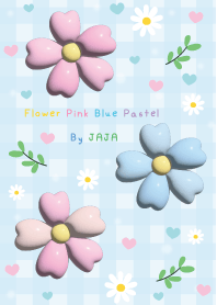Flower Pink Blue Pastel  By JAJA