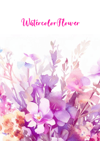 Watercolor-Dry Flower PINK PURPLE 19